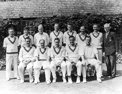 Surrey CCC team group Bernard Constable Ken Barrington Tony Lock T- Old Photo