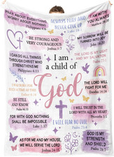 Baptism Gifts Girl Women I Am a Child of God Blanket Christening Communion Girls