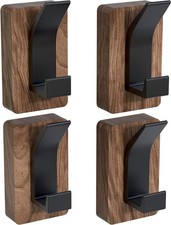 4 PCS Walnut Wood Wall Hooks Adhesive Wall Mounted Heavy Duty Home Decor