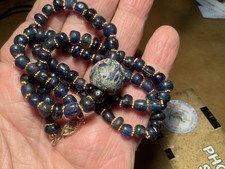 #5. Ancient LAPIS LAZULI, BLUE GLASS, GOLD BEADS - Necklace  Alexandria Egypt