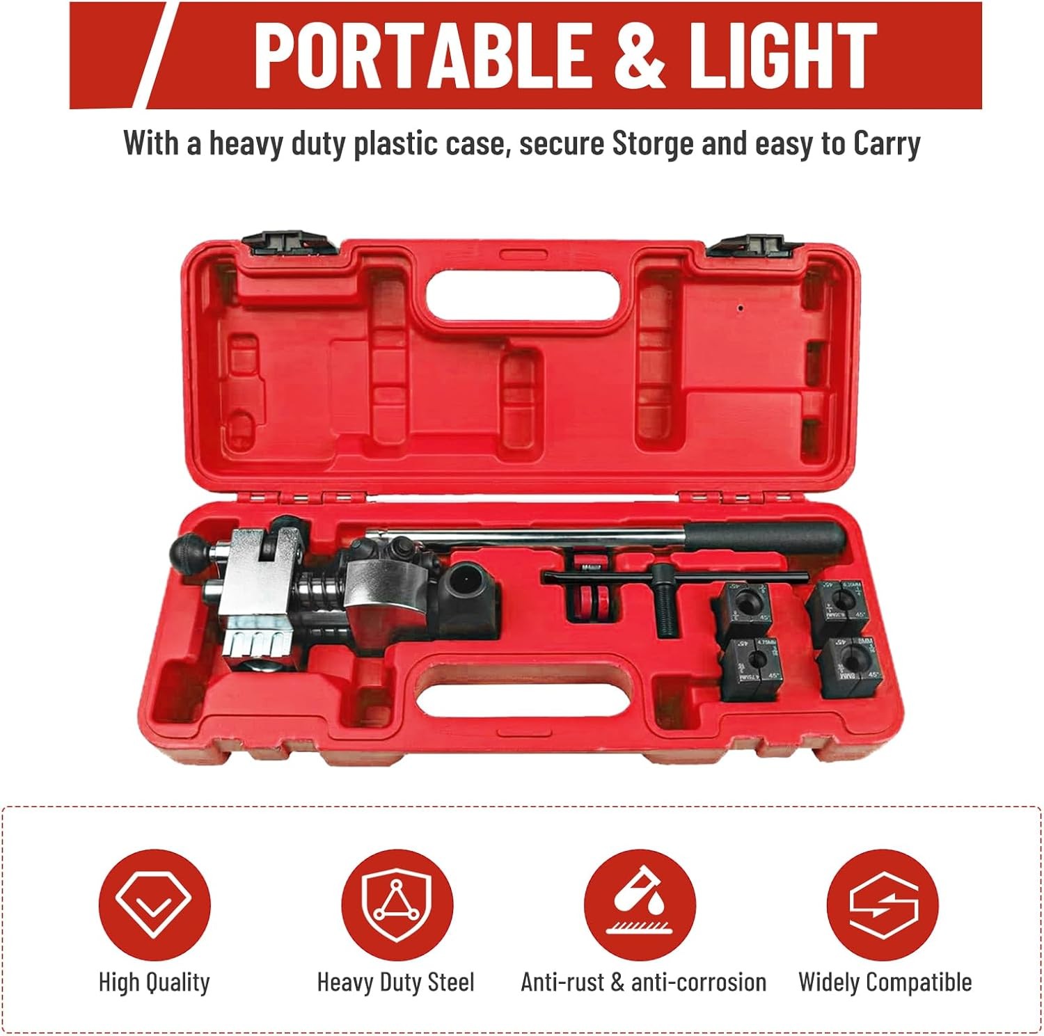 Brake Line and Tubing Flaring Tool 45 Degree Set - Single, Bubble, Double Flares