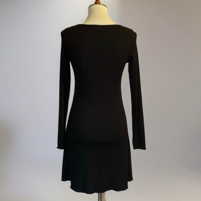 NWOT Divided by H&M Lace-Trimmed Ribbed Dress Black Size Small