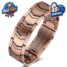 Jecanori Pure Copper Magnetic Bracelet for Men - 3800 Gauss Adjustable