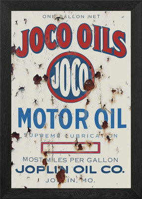 Joco Öle Vintage Schild gerahmt Wandbild Poster Leinwanddruck Bild