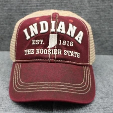 Indiana Hat Cap Snap Back Tan Maroon Gorilla Headware Mesh Trucker Hoosier