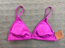 Shade  Shore Bikini Top Womens Large 12/14 Purple Ribbed Triangle Adjustable