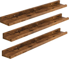 Floating Shelves, Wall Shelf Set of 3, 35.4 Inches Hanging Shelf with Raised Edg