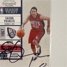 Panini 2010-11 Contenders Patches Sasha Vujacic Auto Season Ticket #3 Nets