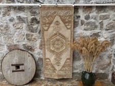 3x6 Runner Rug, Turkish Rug, Vintage Rug, Brown Rug, Hallway Rug, Kitchen Rug