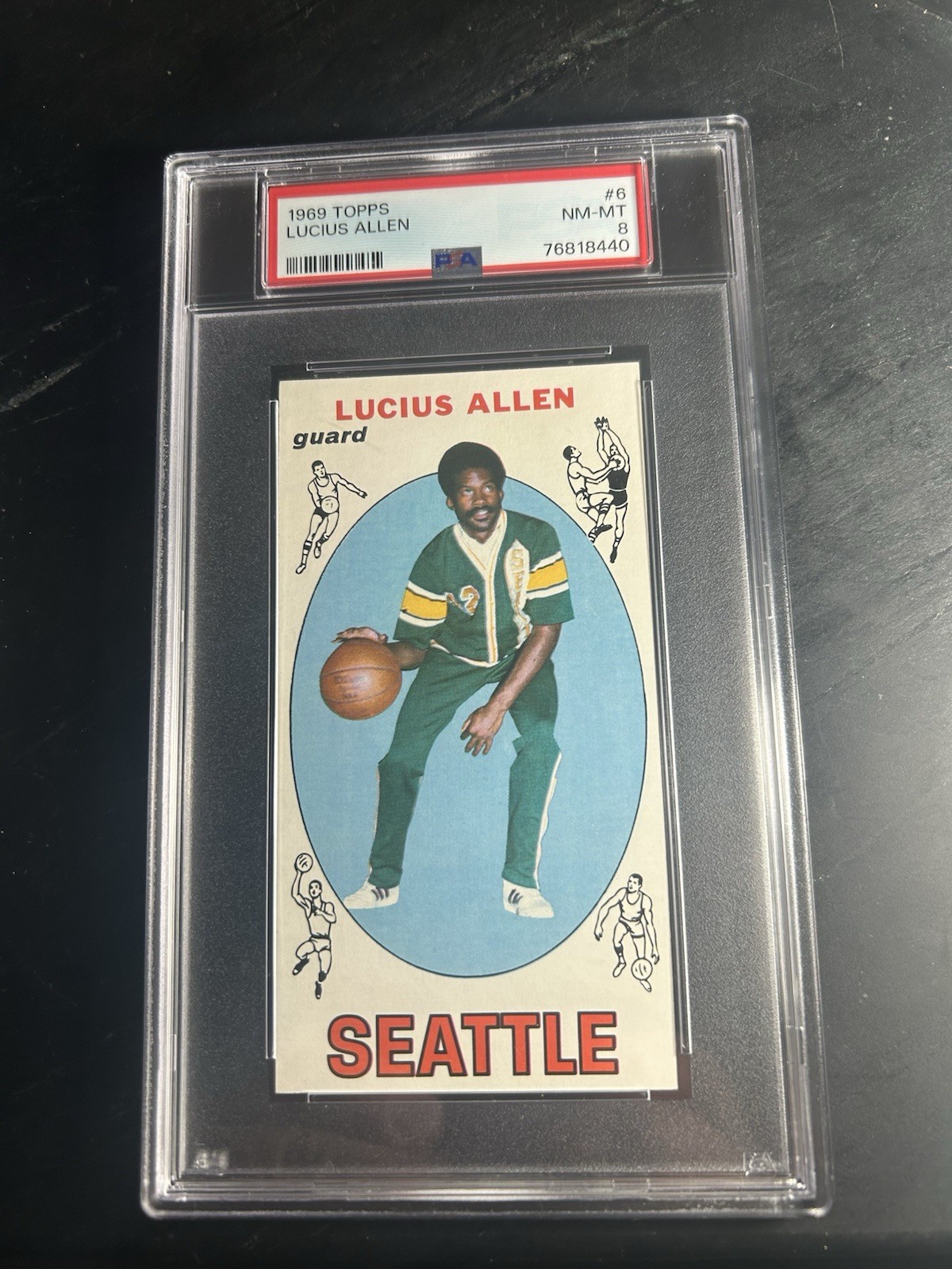 1969 Topps #6 Lucius Allen RC PSA 8 Seattle Supersonics UCLA
