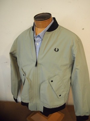 Fred Perry Smooth Finish Tech Fabric Bomber Jacket NWT M $325 Light Oyster Green