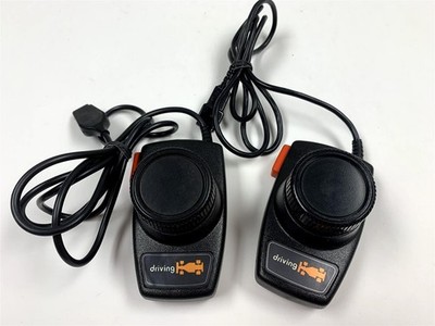 Lot of 2- Atari 2600 Driving Racing Wheel Controller Pair Tested & Working