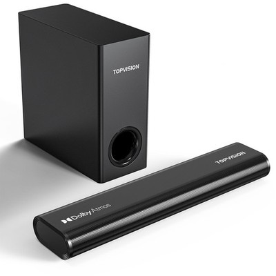 TOPVISION 2.1ch Dolby Atmos Sound Bar for TV with Subwoofer, 150W 3D Surround