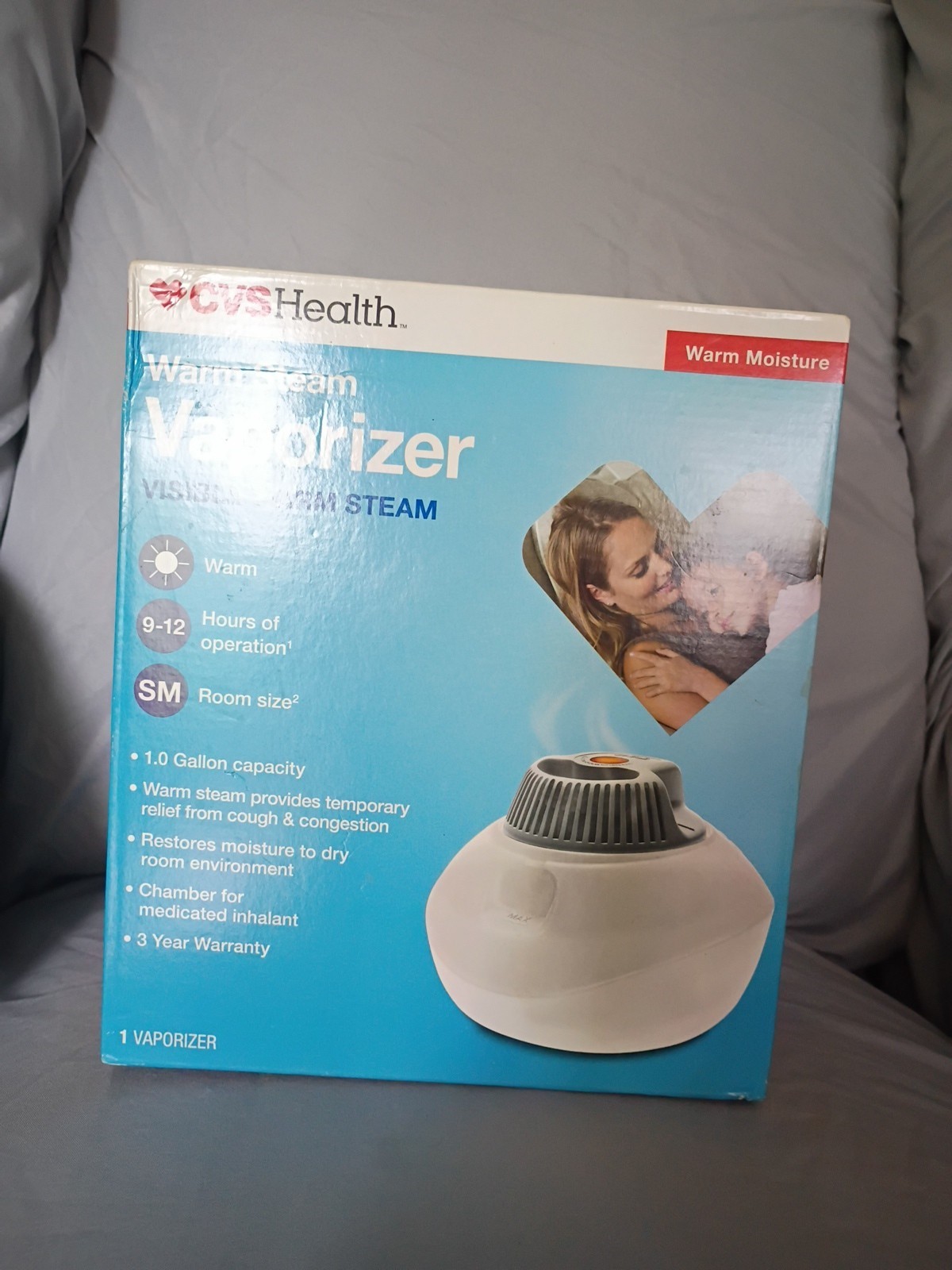 CVS Warm Steam Vaporizer 1.0 Gallon Capacity With Night Light  Works 9-12 Hours