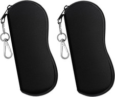 Sunglasses Soft Case 2 Pack, Ultra Light Portable Neoprene Zipper Glasses