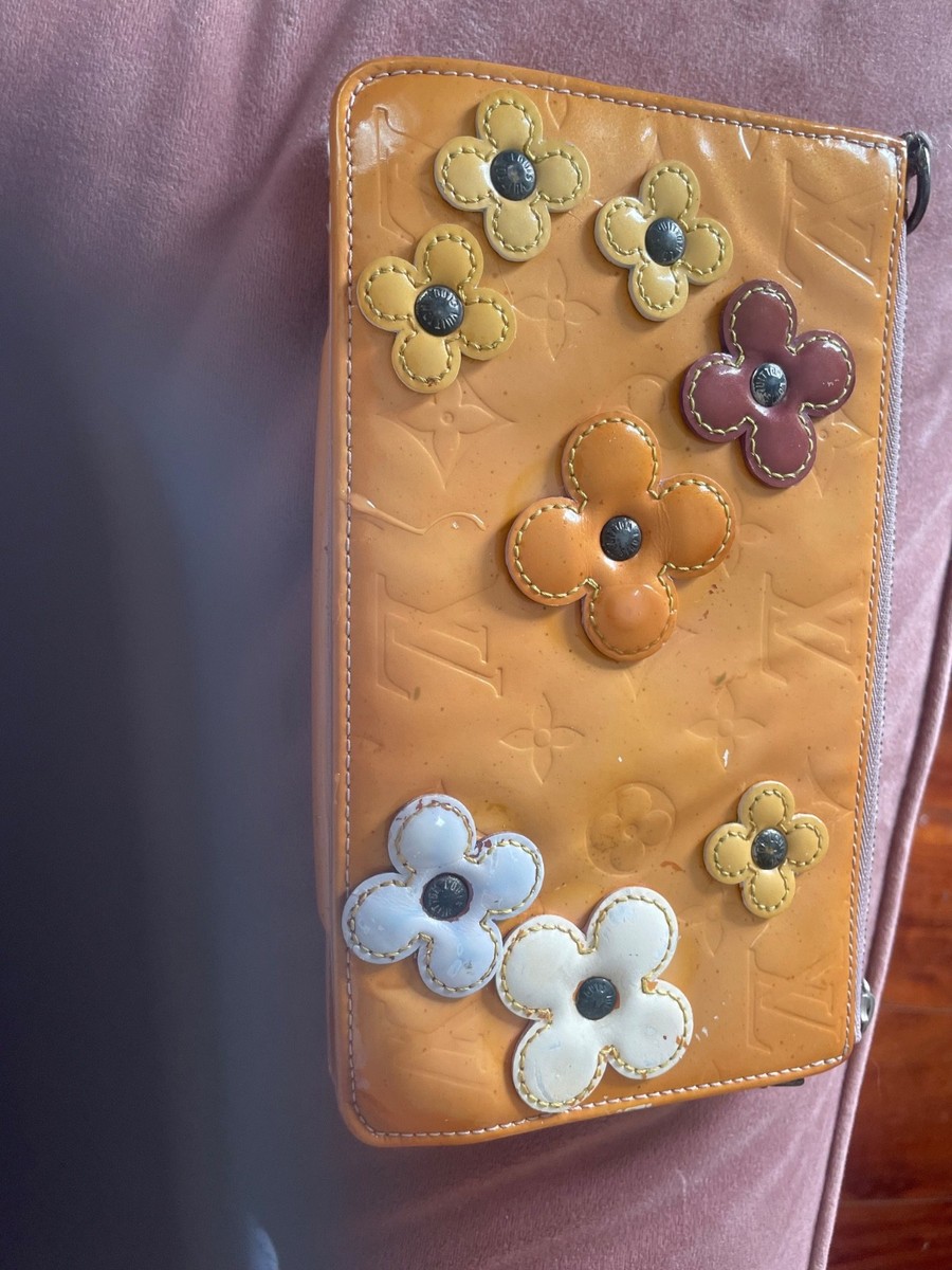 Louis Vuitton LV Accessory Pouch Flower Lexington Orange Vernis