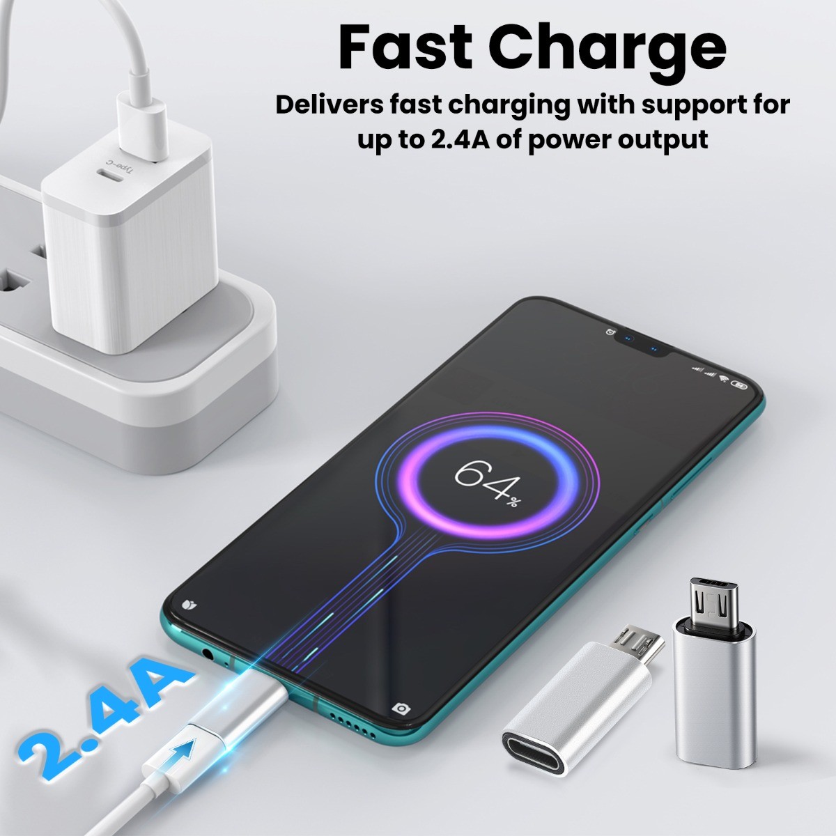 Type C Female to Micro USB Male Port Converter Charge Data Sync Adapter US Stock