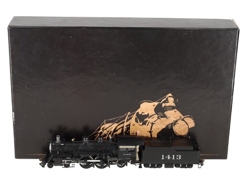 Key Imports 1450 HO MESSING ATSF 4-4-2 Dampflok - bemalt EX | Zustand: Used