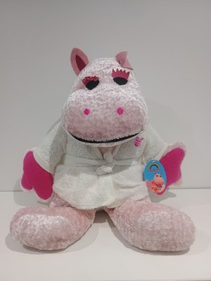 Großer Regenbogen George rosa Morgenmantel Morgenmantel weich Plüsch Teddy Spielzeug selten mit Etikett