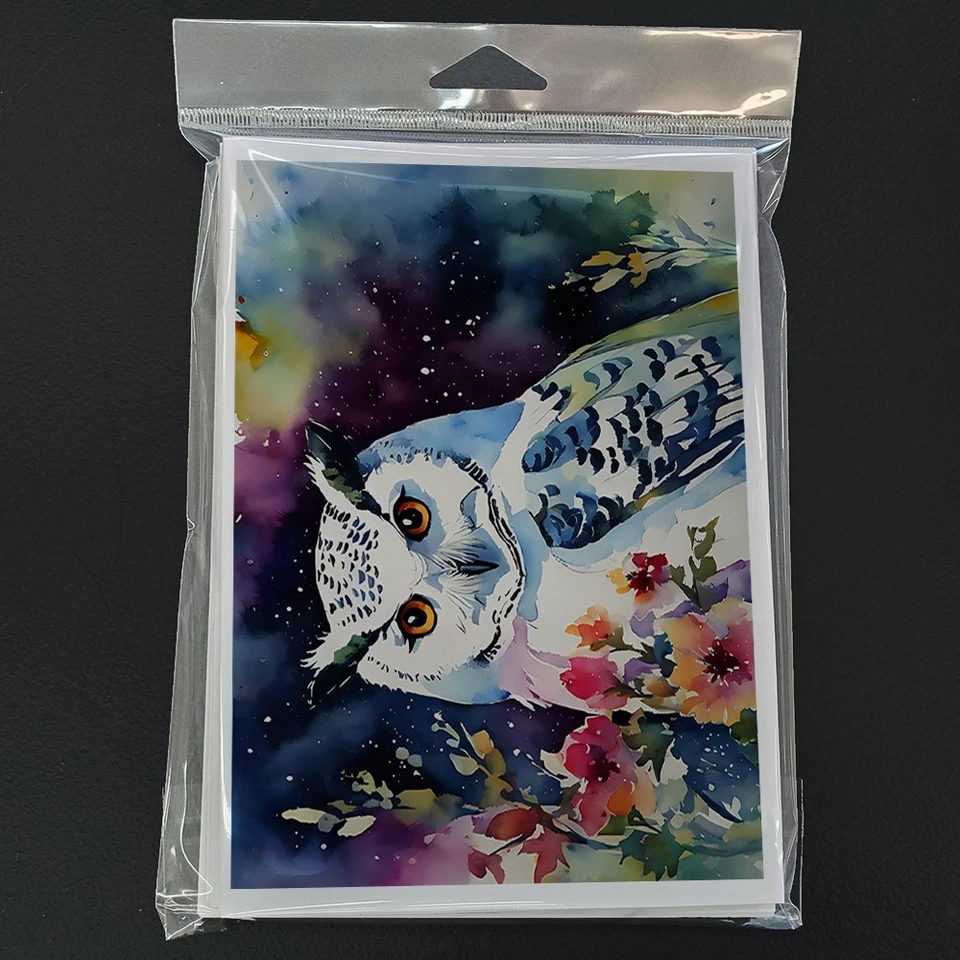 Paquete de 8 tarjetas de felicitación Snowy Owl DAC3267GCA7P Foto 3 de 3