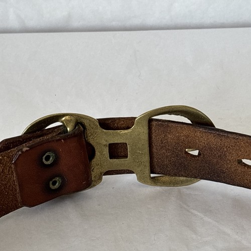 Vintage Western Gürtel Gr. 34 Handarbeit Reitbekleidung Leder doppelte Messingschnalle - Bild 4 von 8