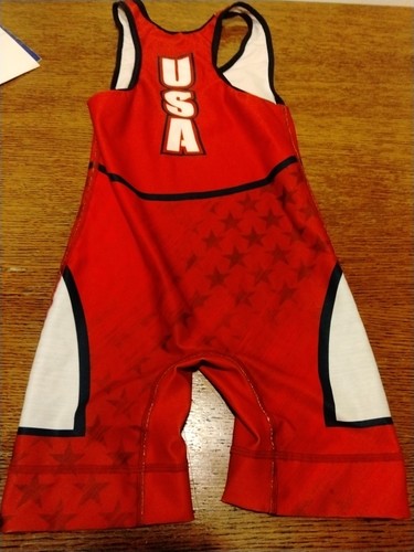 Takedown Wrestling USA Boys Youth Team Graphic Singlet Bib jersey Youth Medium M - Picture 5 of 7