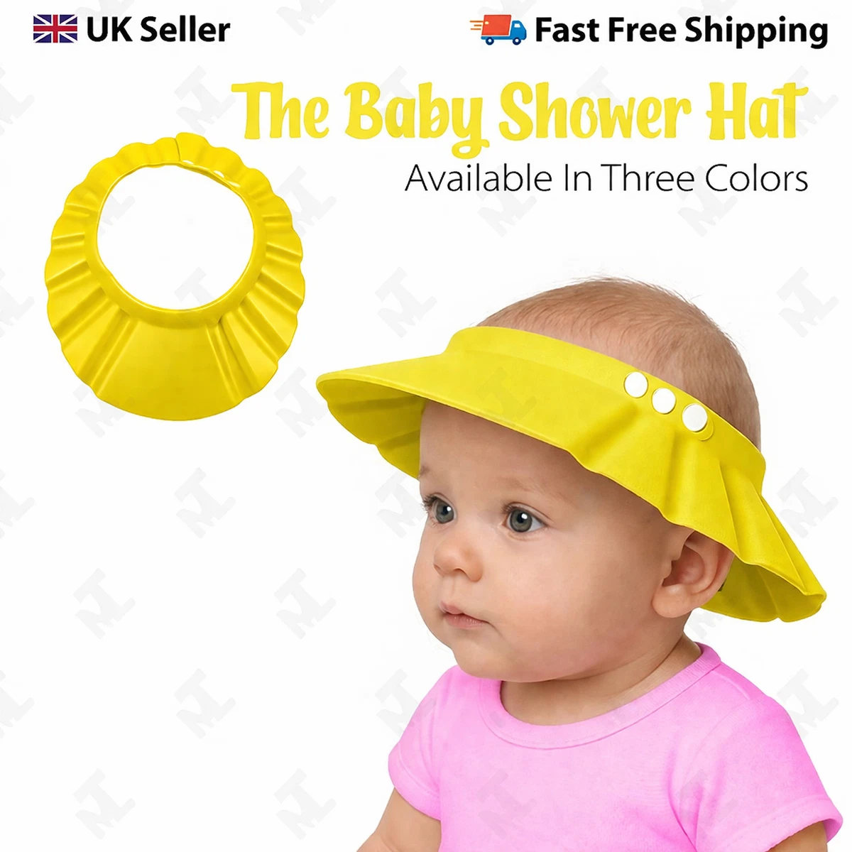 Baby Duschhaube, Bademütze verstellbar Kinder Badekappe Schutz wasserdicht Schild