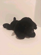 FAO Schwarz Black Lab Dog Plush Puppy Laying 13  Floppy Soft Adopt A Pet Lovey