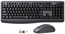 Bluetooth Keyboard and Mouse, Silent Full-Size Wireless Keyboard and Mouse, 2...