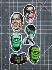 6-pcs Universal Monsters Vinyl Decal Sticker Bride Frankenstein Dracula Horror 6-pcs Universal Monsters Vinyl Decal Sticker Bride Frankenstein Dracula Horror