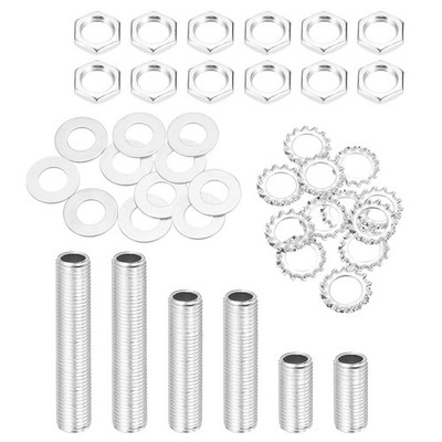 42-teiliges 1/4IP Lampenrohr-Set mit Überwurfmutter für Assembly, silber