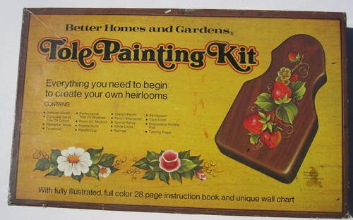 1960s Tole Painting Kit With Board and Paints Better Homes & Gardens Used