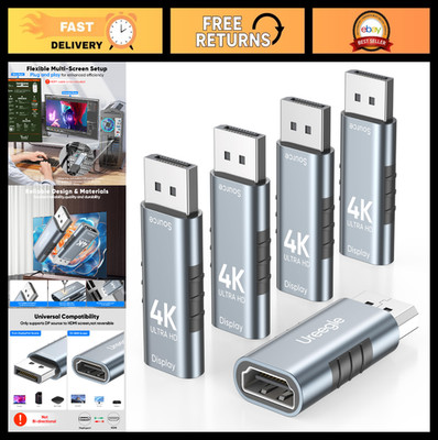 4K DisplayPort to HDMI Adapter, 5 Pack Gold-Plated DP to HDMI Converter for PC,
