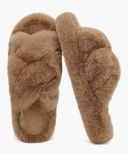 Fluff Slippers House Open Toe Faux Fur Ladies Fashion Platform Fuzzy Slide Shoes