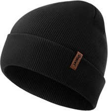 Beanie for Men/Women Knit Cuffed Soft Warm Winter Hat Unisex Stocking Black