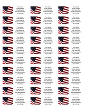 81 Personalized Return Address Labels Custom Mailing Stickers USA Waving Flag