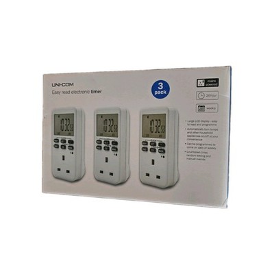 Unicom leicht ablesbare elektronische Zeitschaltuhr 3er SET. Neu. Versiegelt.