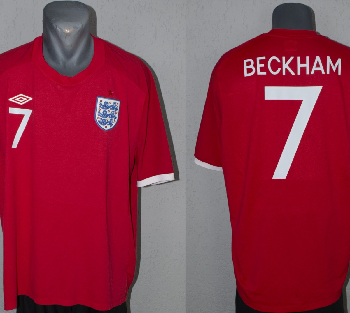 England Beckham Jersey 2010 World Cup Football Mens Umbro Away