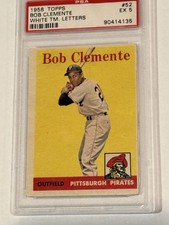 1958 Topps Roberto Clemente #52 Team Name in White, PSA 5