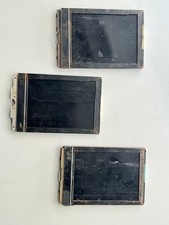 3 Vintage 5x7" arkusz czarny drewniane uchwyty na folię Eastman & Ansco
