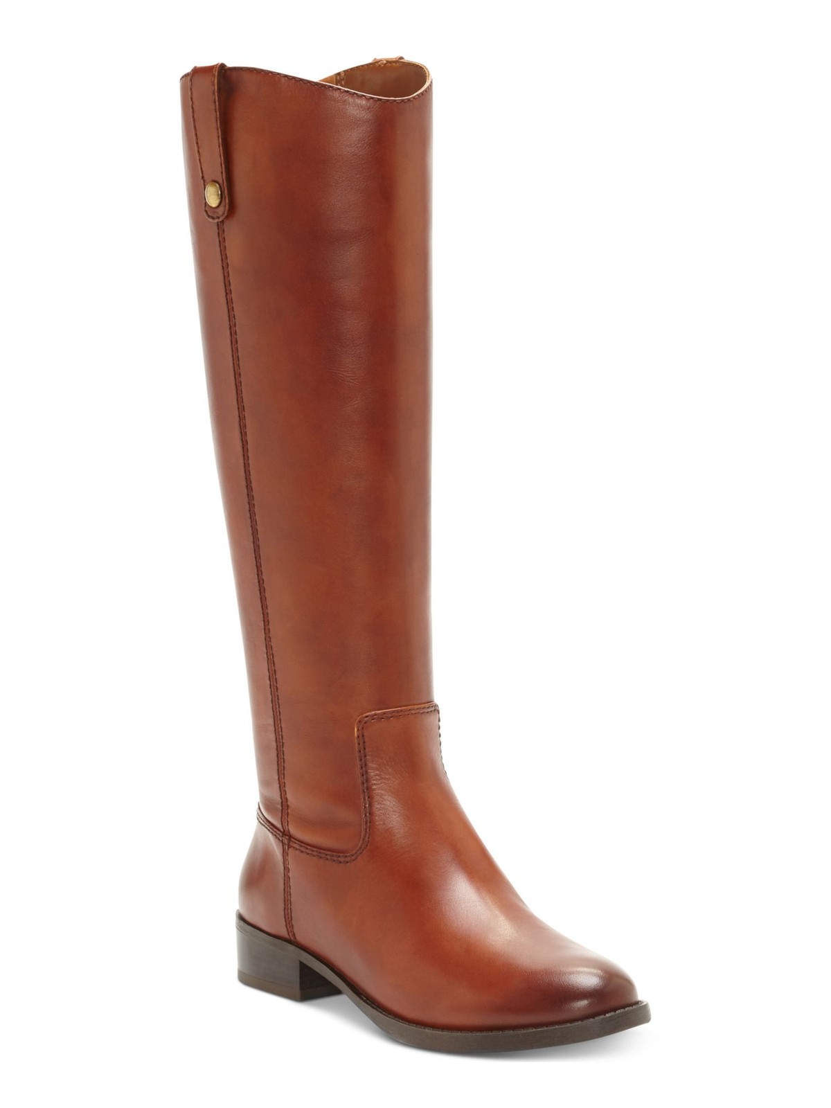 INC Women's Brown Leather Round Toe Zip-Up Boots Size 7.5