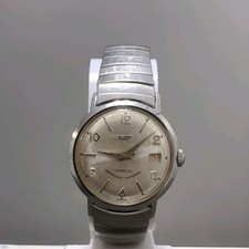 Arnex Incabloc Vintage Silver Dial Analog Wristwatch Stainless Steel Bracelet