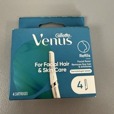 Gillette Venus Facial Hair & Skin Care Razor Refills 4 Cartridges NEW Sealed