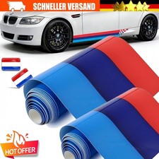 2×M-Colored Auto Streifen Stripes Flagge Aufkleber Sticker Motorhaube für BMW