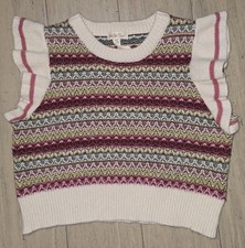 Matilda Jane Heart To Heart Stardust Sweater Vest 10 Multicolor Cream Knit