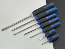 Cornwell Tools 7pc Classic Square Blue Soft Grip Screwdriver Set Phillips Flat