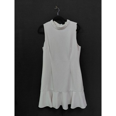 Saks Fifth Avenue White Sleeveless Dress Shift Knee Length Women Size 14