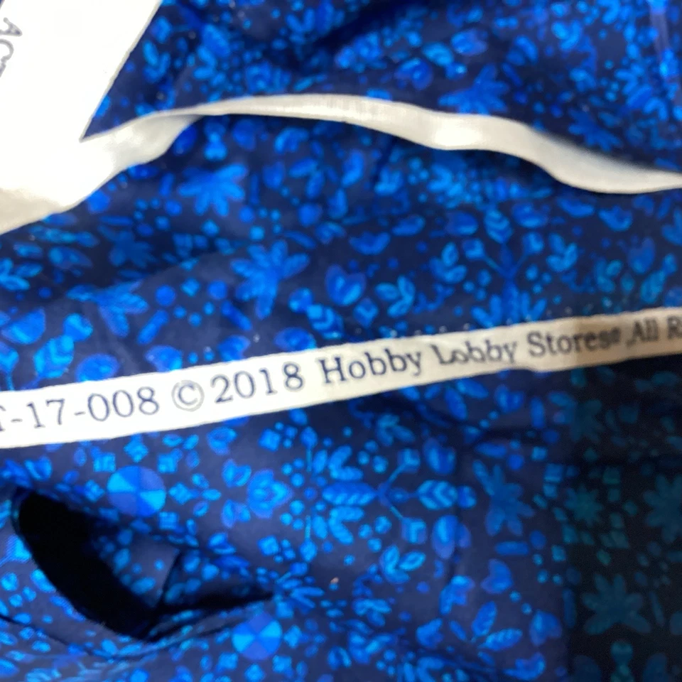 Tela nueva, 6 yardas, 20 pulgadas Fondo negro, / A Med. Azul, 42 ancho. Foto 3 de 4