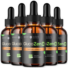  5 Pack Gluco Zen X Blood Support Drops Advanced Vitamin Supplement 150 Serving