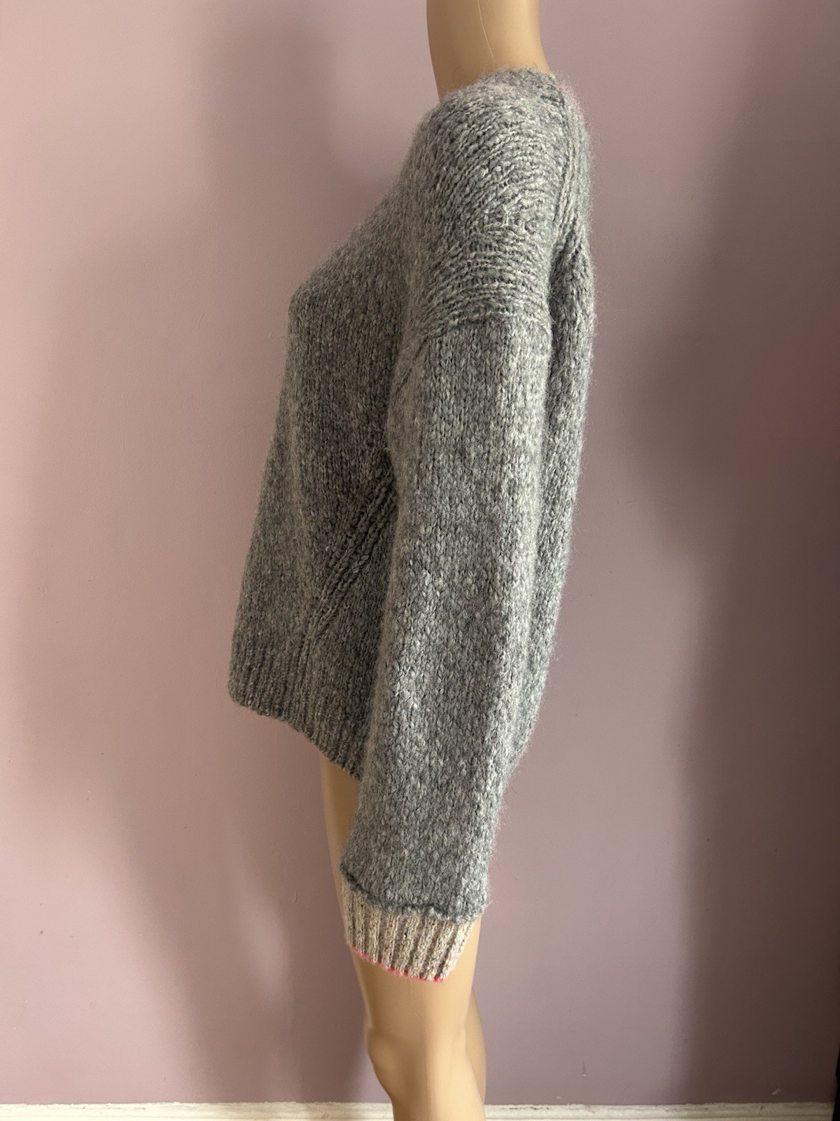 ZADIG & VOLTAIRE Dakota Grey Alpaca & Wool Knit Jumper Sweater MEDIUM EUC RARE image 6
